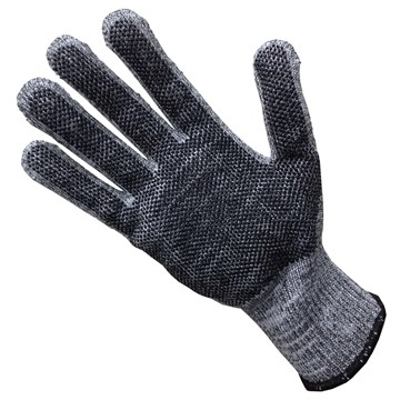 Cut Resistant, Cotton with Black PVC Palm Dotted Glove