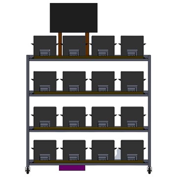 RFID 200mm 4x4 Rack